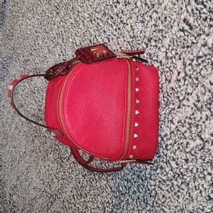 Steve Madden Red Backpack with Gold Accents
